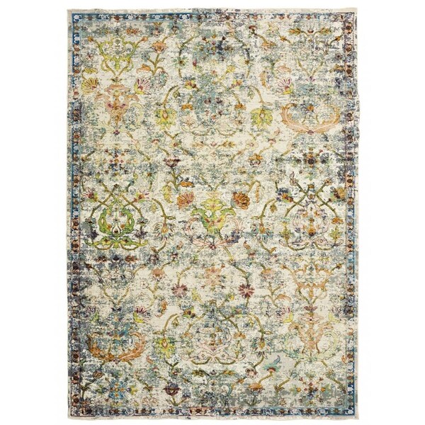 Homeroots 8 x 10 ft. Beige Abstract Garden Area Rug 395701 - main
